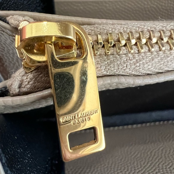 Beige Saint Laurent Cassandre Envelope Flap Wallet on Chain - Picture 13 of 15